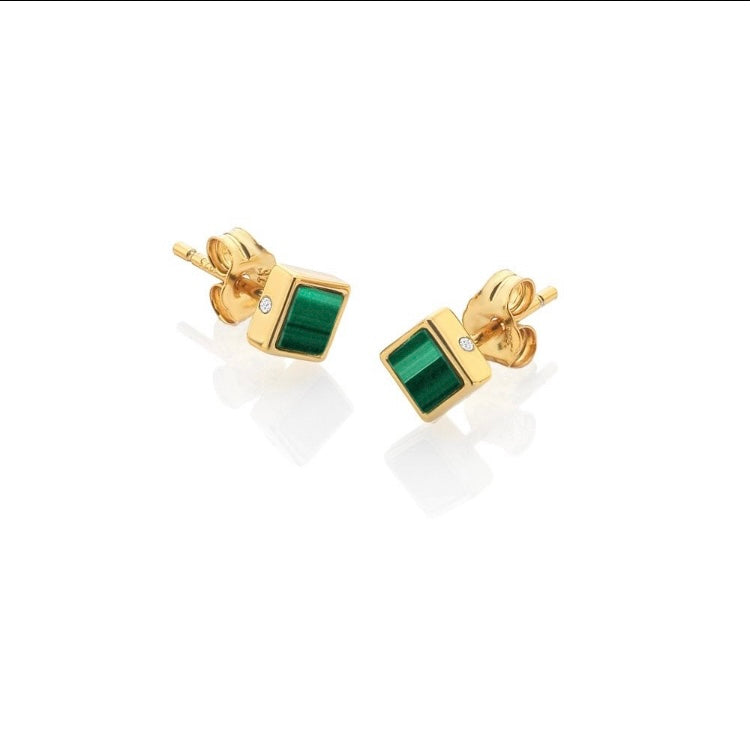 HD X GE Revive Malachite Stud Earrings