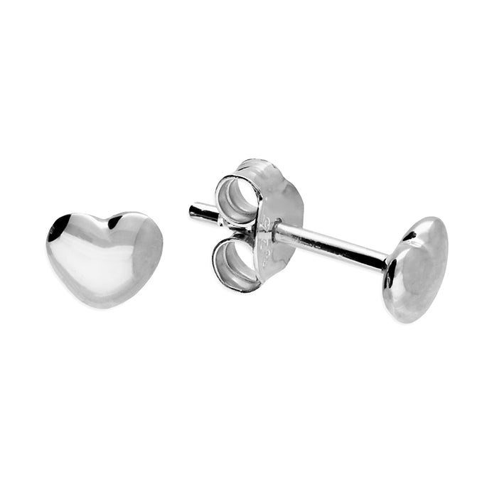 Sterling Silver Heart Stud Earrings