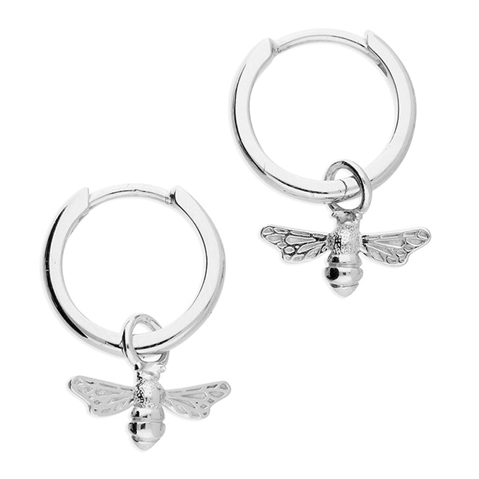 925 Silver Bee Hoop Earrings image 0