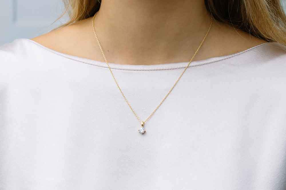 925 18ct Gold Plated Cubic Zirconia Pendant image 1