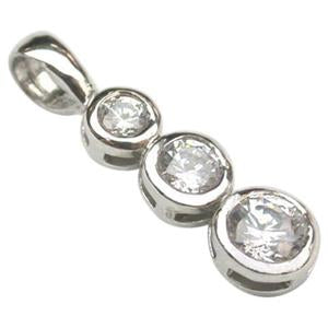 925 3 Cubic Zirconia Graduated Pendant and Chain image 0