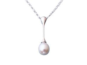 Pearl necklace on a white background