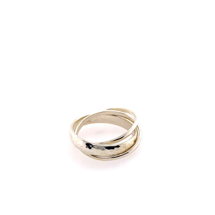 Gold ring on a white background