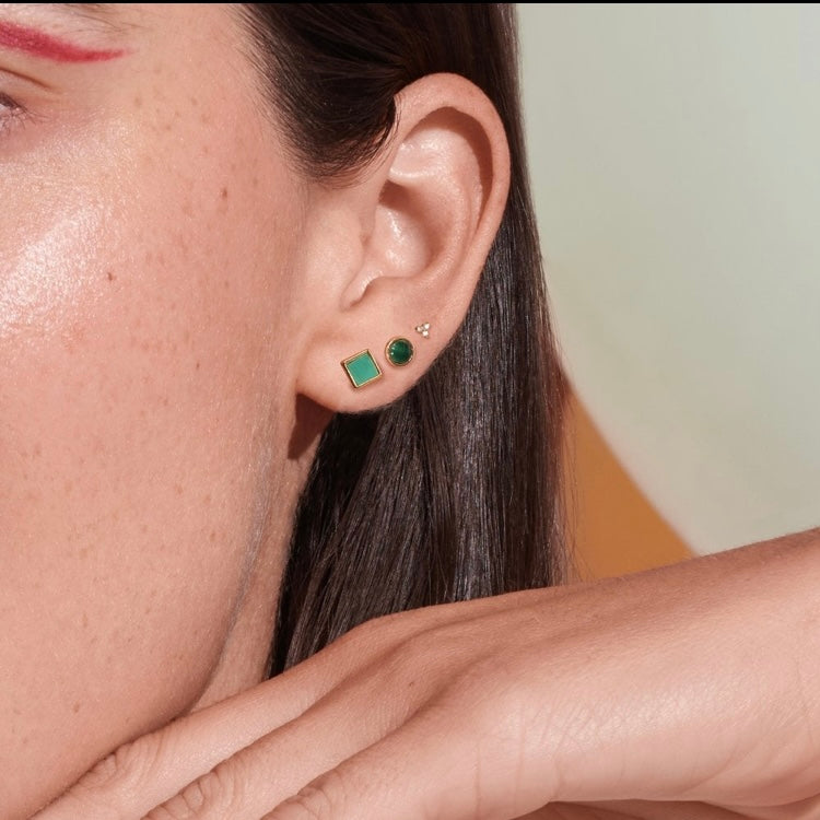 HD X GE Revive Malachite Stud Earrings