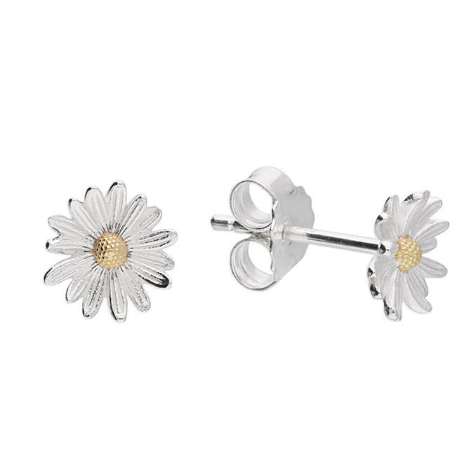 Sterling Silver Daisy Stud Earrings