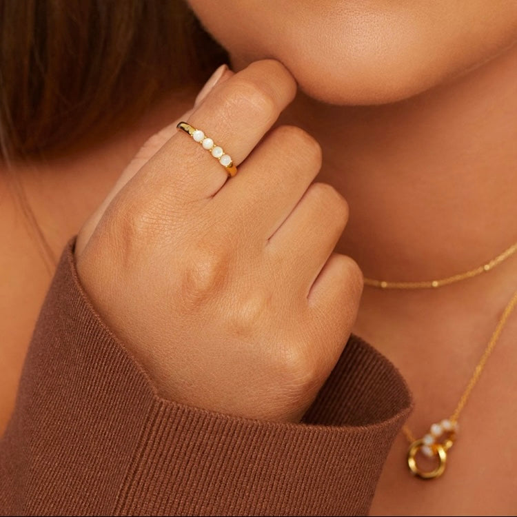 HD X GE Calm Mother of Pearl Ring being worn